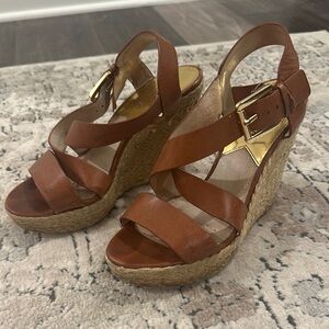 Michael Kors Brown Wedge Sandals
